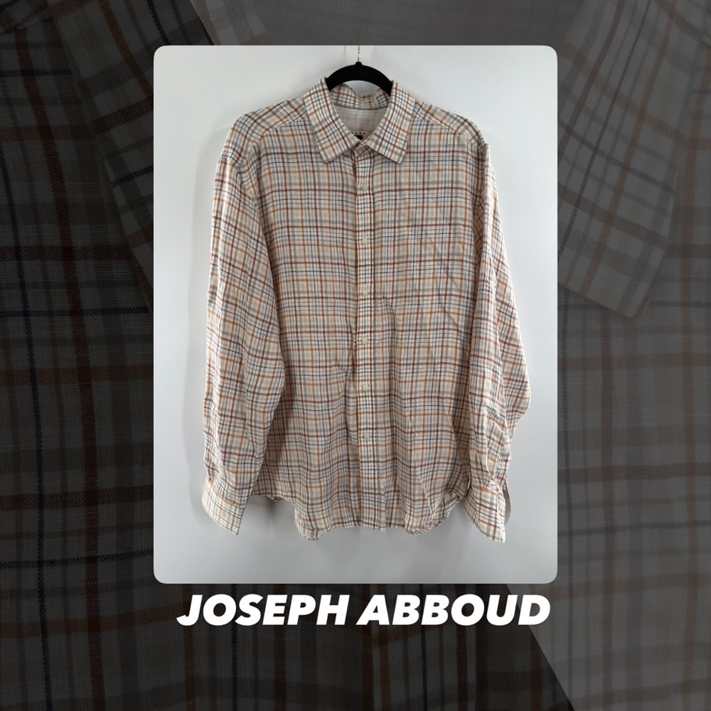 EUC Joseph Abboud Plaid Button Down Shirt